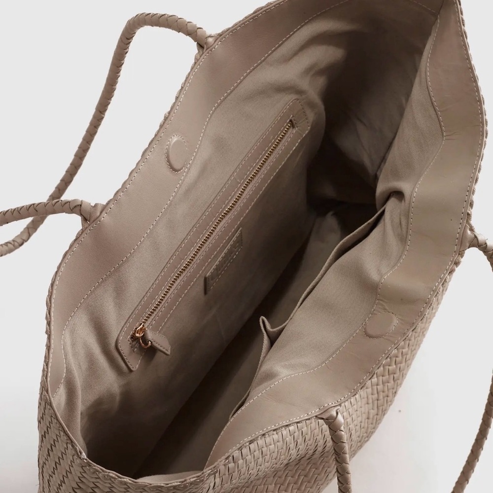 Quince Braided Tote in Taupe - Picture 7 of 11